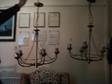 PAIR OF DECROTAIVE CEILING LIGHTS. Pair of silver metal....