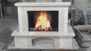 Fiore Beige Stone Fireplace